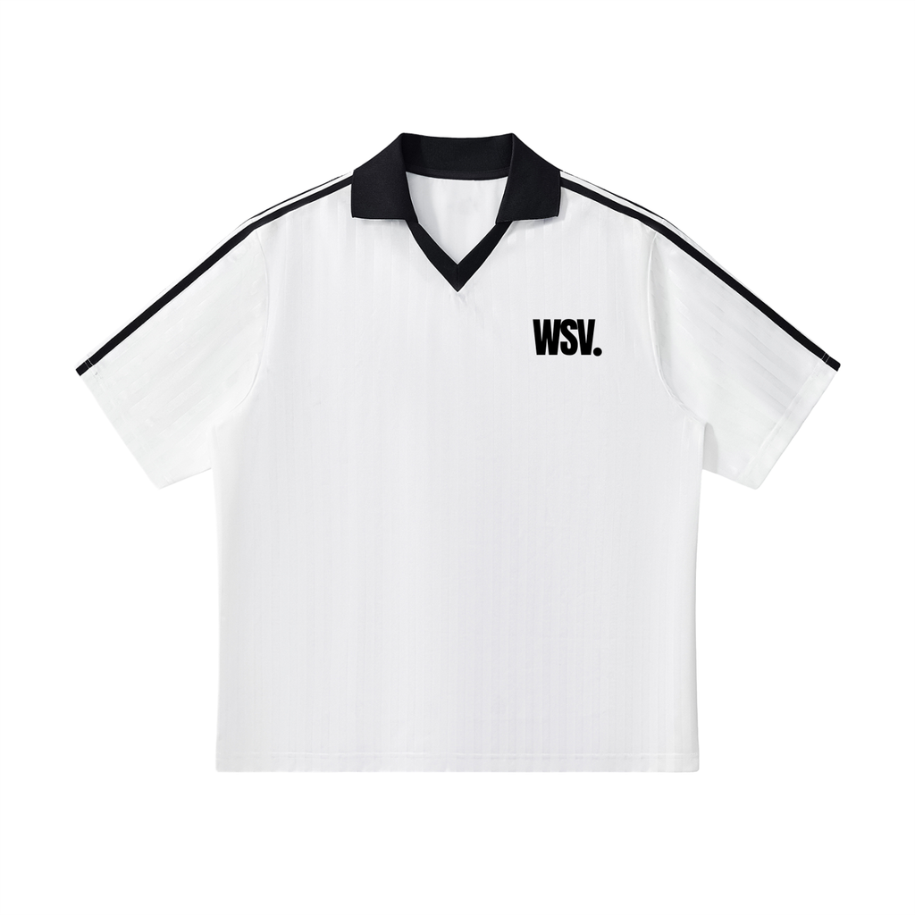 Contrast Collar Striped Soccer Jersey