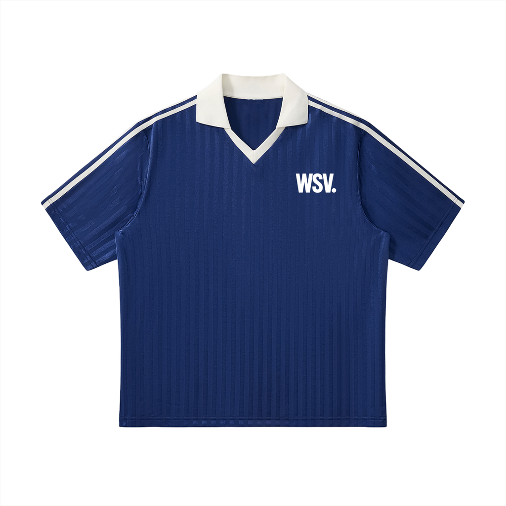 Contrast Collar Striped Soccer Jersey