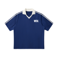 Contrast Collar Striped Soccer Jersey