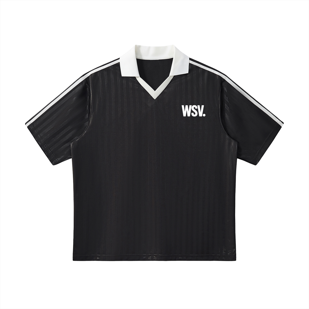 Contrast Collar Striped Soccer Jersey