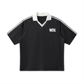 Contrast Collar Striped Soccer Jersey