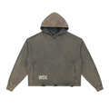 Vintage Washed Frayed-Hem Hoodie